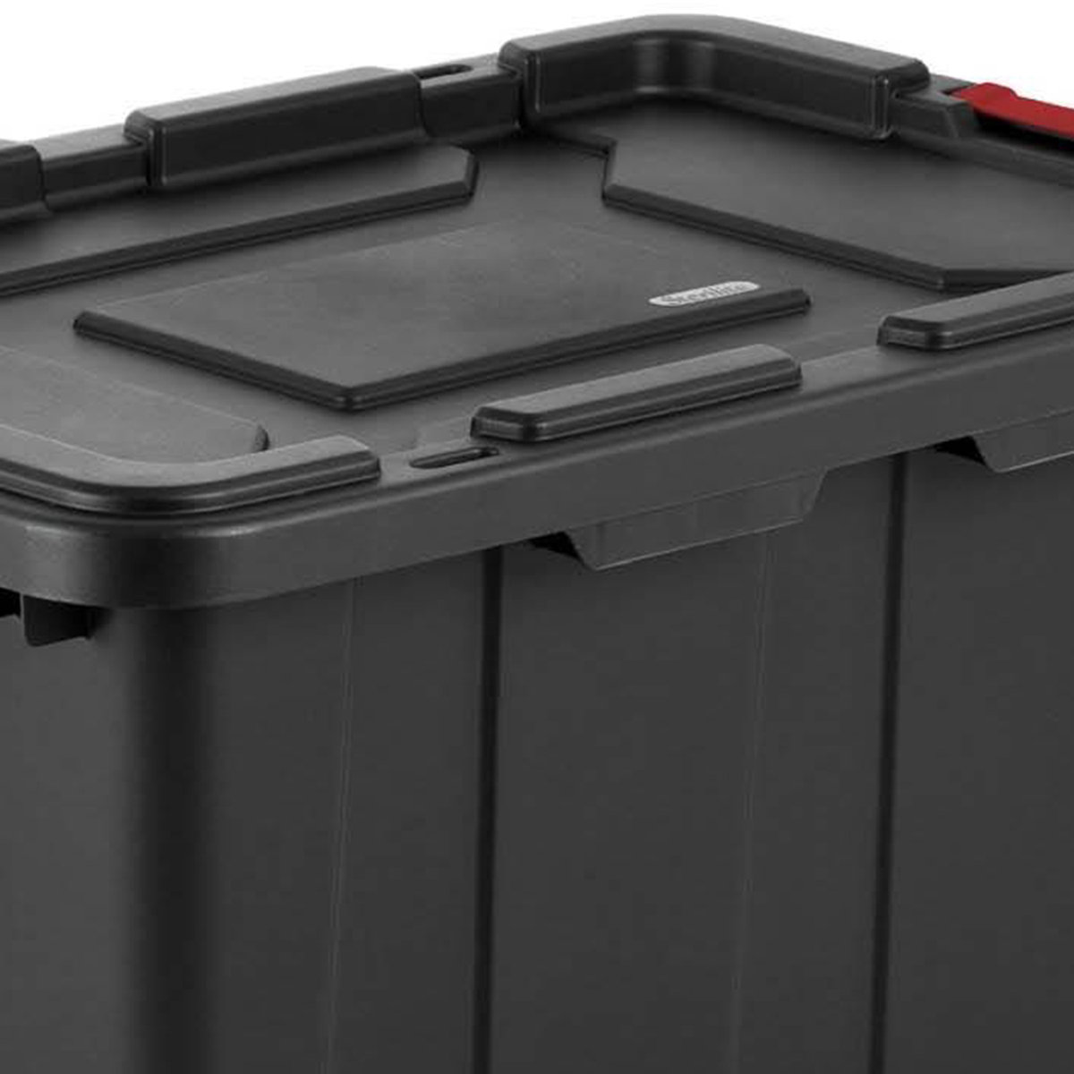 Sterilite Durable Rugged Industrial Tote with Red Latches